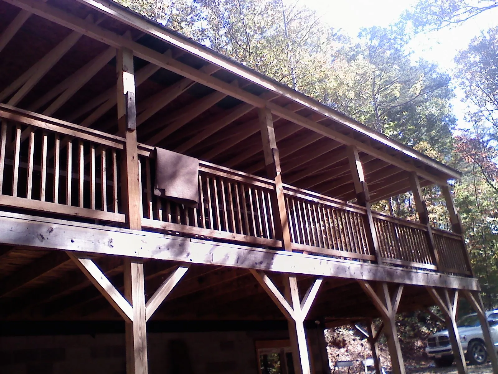 Timber framing under a new elevated porch and deck — Roof Leak Repair in Pineola by Roofing Brothers